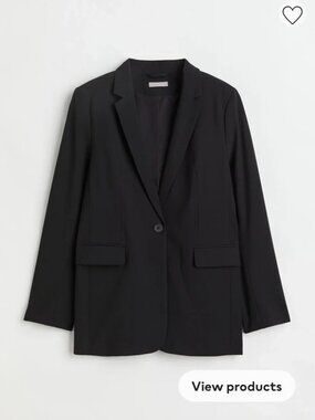H&M Single Breasted Jacket in Black (Size M)